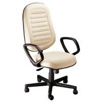 Cadeira Presidente Gomada Com Braços Linha Blenda Bege - 1