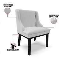 Kit 04 Cadeiras De Jantar Liz Cinza A05 Base Madeira Preto