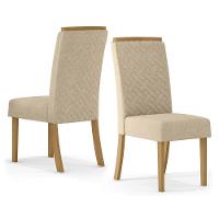 Conjunto 02 Cadeiras Estofadas Malu Henn Nature Com Linho - 13