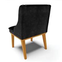 Kit 10 Cadeiras Corano Preto Base Fixa Madeira Castanho - 5