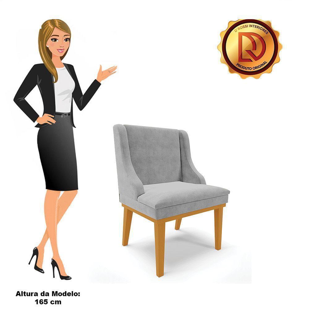 Kit 08 Cadeiras De Jantar Liz Suede Cinza - 4