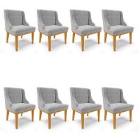 Kit 08 Cadeiras De Jantar Liz Suede Cinza - 1