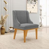 Kit 10 Cadeiras De Jantar Linho Base Madeira Castanho - 8