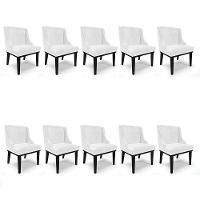 Kit 10 Cadeiras De Jantar Corano Branco Base Madeira - 1