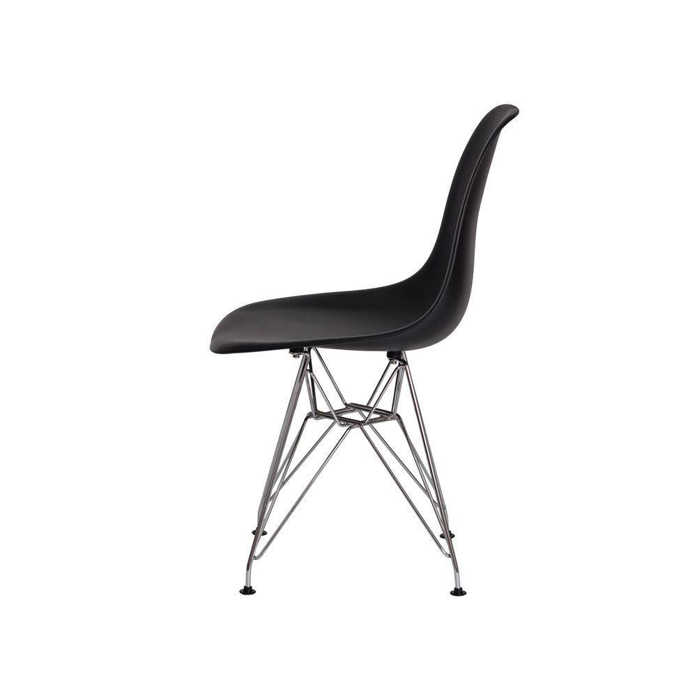 3 Cadeiras Eiffel Eames Preta Base Cromada - 4