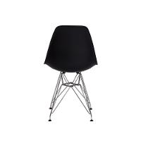 3 Cadeiras Eiffel Eames Preta Base Cromada - 3