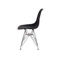 3 Cadeiras Eiffel Eames Preta Base Cromada