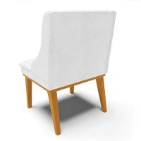 Kit 04 Cadeiras Corano Branco Base Madeira Castanho - 7