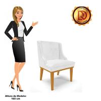 Kit 02 Cadeiras Corano Branco Base Madeira Castanho - 3