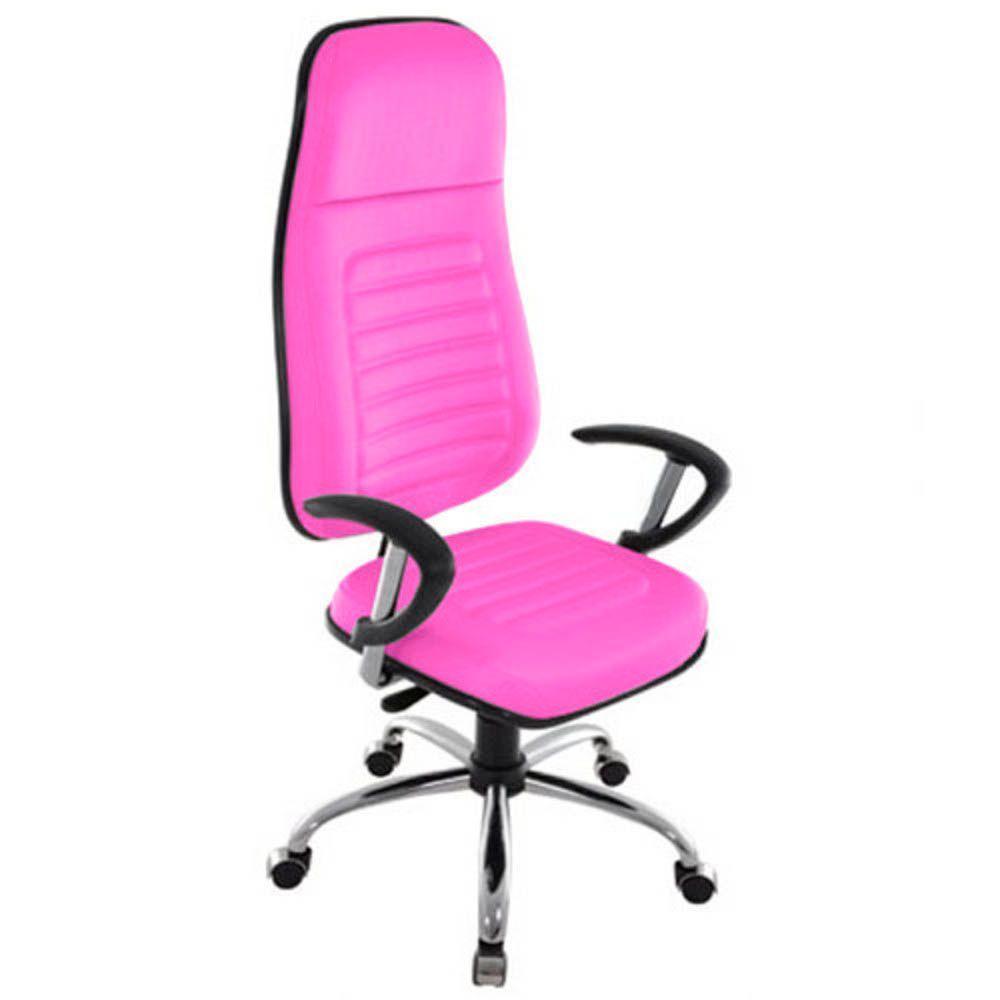 Cadeira Presidente Com Espaldar Alto Linha Blenda Rosa - 1