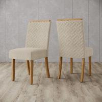 Conjunto De 2 Cadeiras Estofadas Com Linho - 1