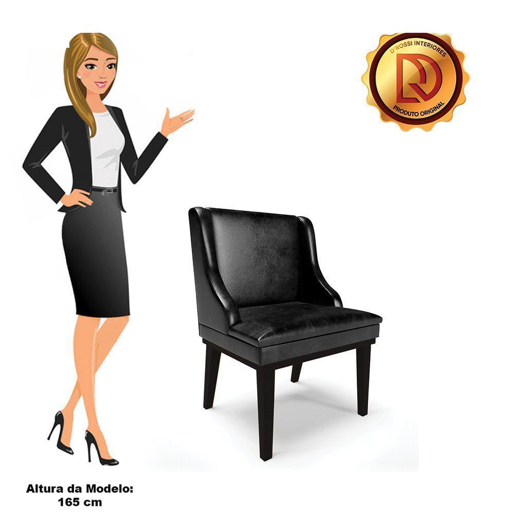 Kit 08 Cadeiras De Jantar Corano Preto Base Madeira - 3