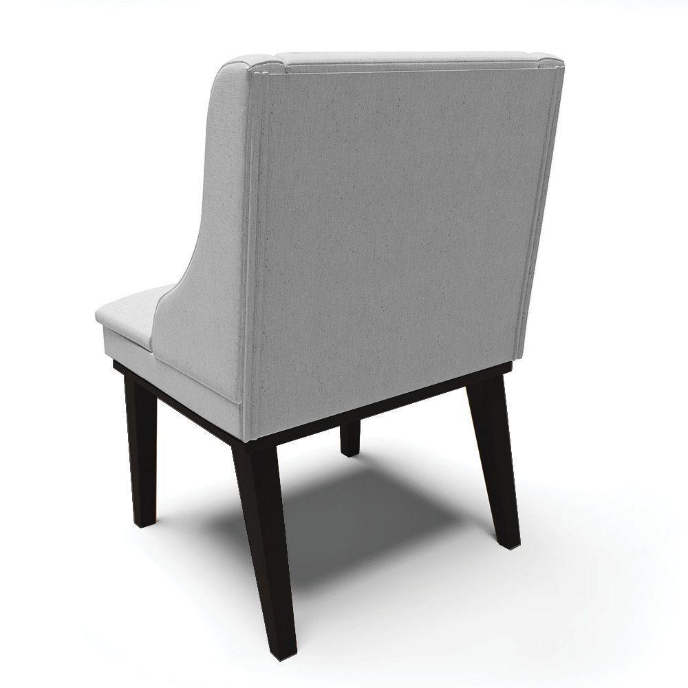 Kit 02 Cadeiras De Jantar Liz Cinza A05 Base Madeira Preto - 5