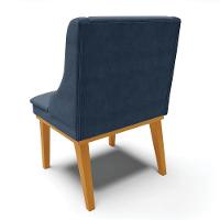 Kit 06 Cadeiras De Jantar Liz Suede Azul Marinho - 5