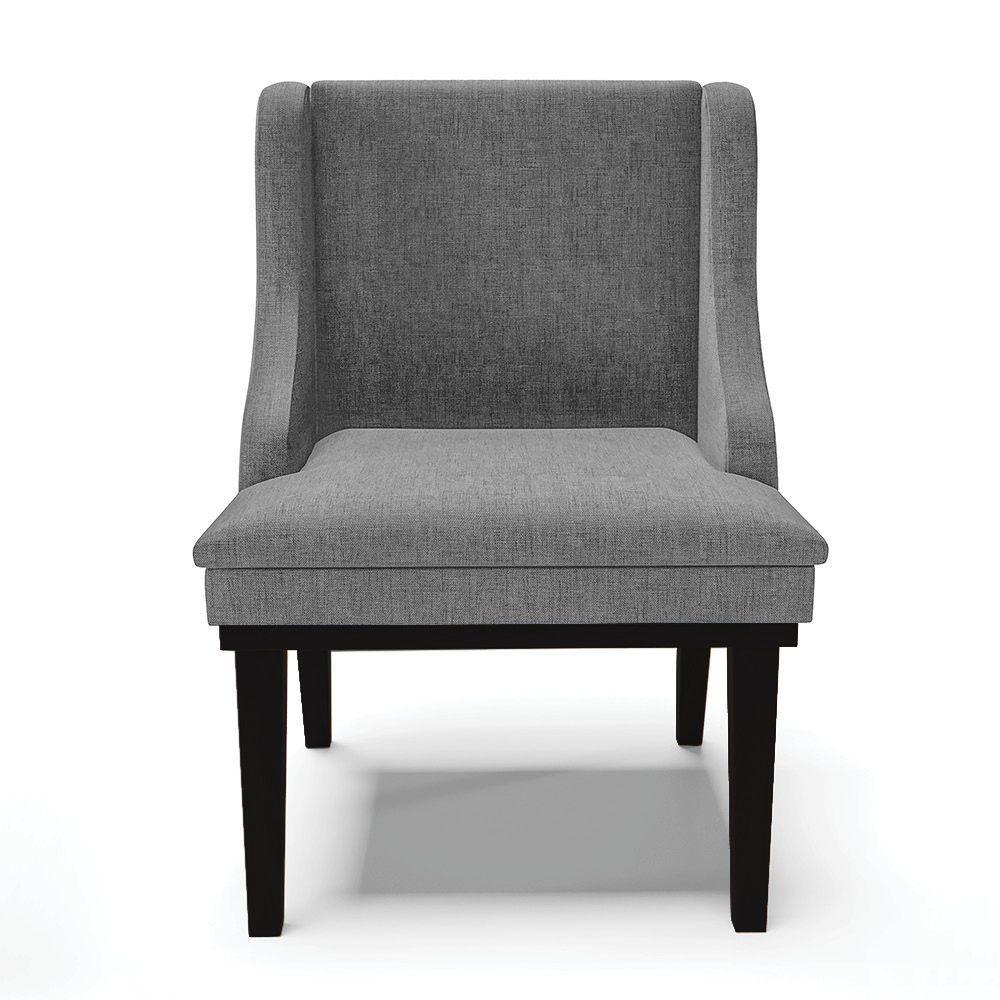 Kit 02 Cadeiras De Jantar Grafite A26 Base Madeira Preto - 7