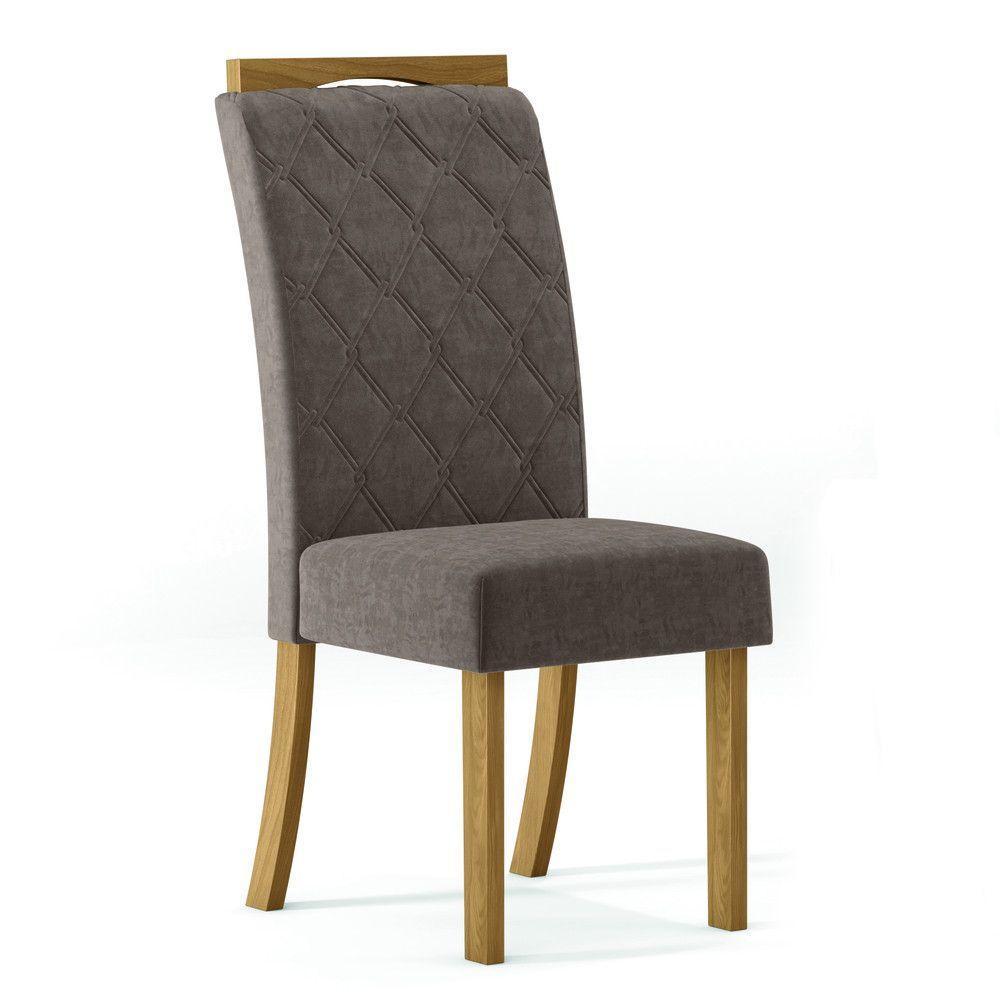 Conjunto 2 Cadeiras Estofadas Com Marrom Amêndoa - 6