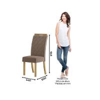 Conjunto 2 Cadeiras Estofadas Com Marrom Amêndoa - 1