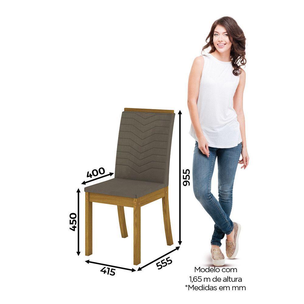 Conjunto 04 Cadeiras Estofadas Isa Henn Nature Com Bege - 1