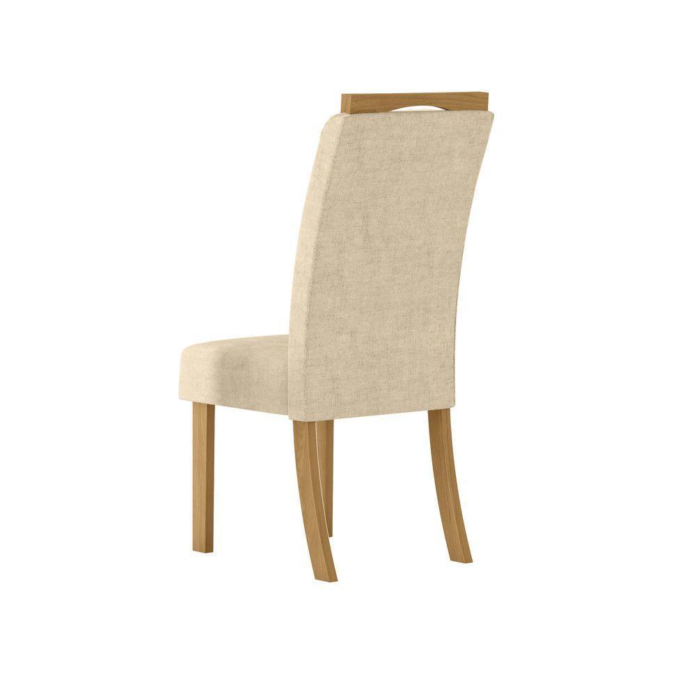 Conjunto 02 Cadeiras Estofadas Bella Henn Nature Com Linho - 7