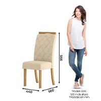 Conjunto 02 Cadeiras Estofadas Bella Henn Nature Com Linho - 12