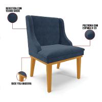 Kit 08 Cadeiras De Jantar Liz Suede Azul Marinho - 3