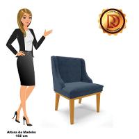 Kit 08 Cadeiras De Jantar Liz Suede Azul Marinho