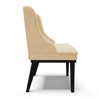 Cadeira De Jantar Suede Bege Base Fixa Madeira - 6