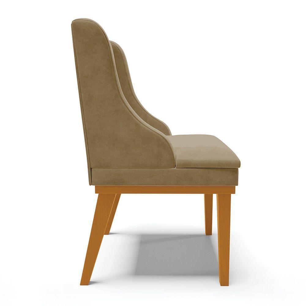 Kit 02 Cadeiras De Jantar Liz Suede Marrom Rato - 8