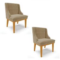 Kit 02 Cadeiras De Jantar Liz Suede Marrom Rato - 1