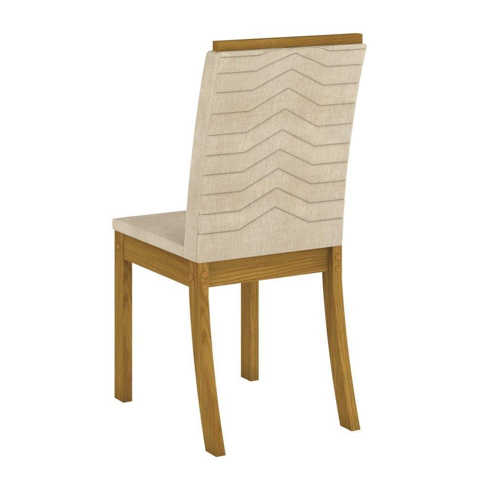 Conjunto 04 Cadeiras Estofadas Isa Henn Nature Com Linho - 6