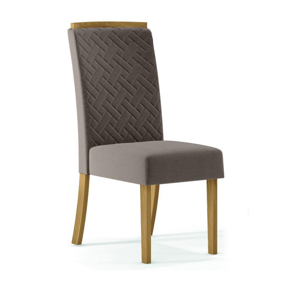 Conjunto 2 Cadeiras Estofadas Com Marrom Amêndoa - 8