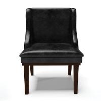 Kit 04 Cadeiras De Jantar Base Fixa Madeira Marrom Cor Preto - 8