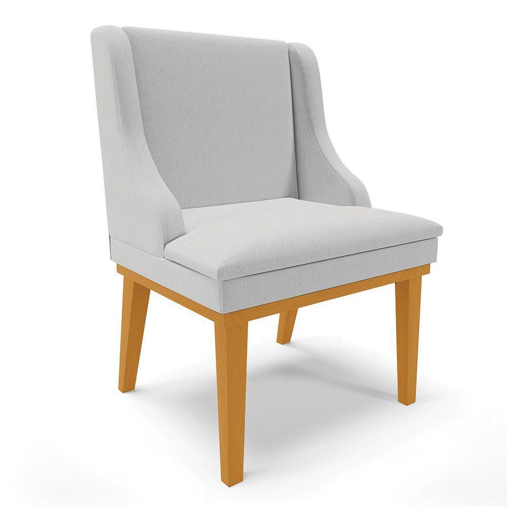 Cadeira De Jantar Liz Base Madeira Castanho A05 Cinza - 1