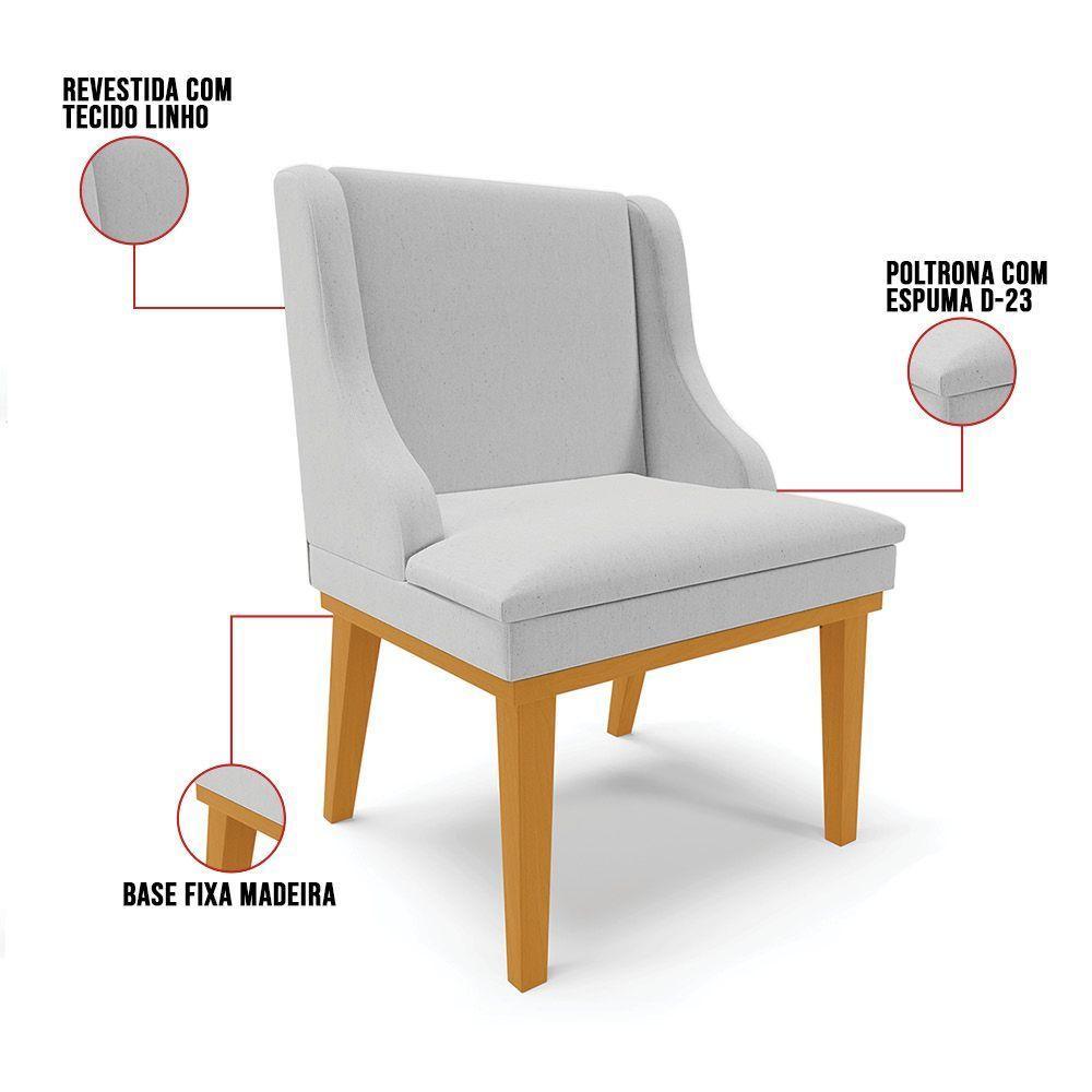 Cadeira De Jantar Liz Base Madeira Castanho A05 Cinza - 3