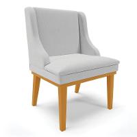 Cadeira De Jantar Liz Base Madeira Castanho A05 Cinza - 1