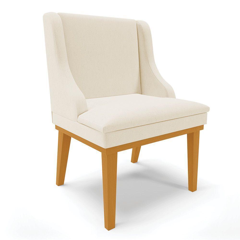 Cadeira De Jantar Liz Base Madeira Castanho A19 Bege - 1