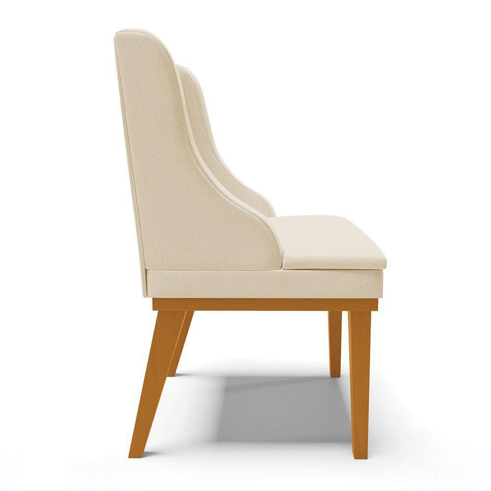 Cadeira De Jantar Liz Base Madeira Castanho A19 Bege - 4