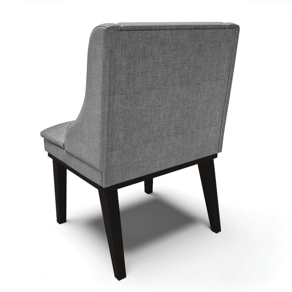 Kit 02 Cadeiras De Jantar Base Madeira Preto A26 Grafite - 5