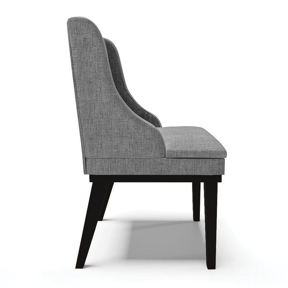 Kit 02 Cadeiras De Jantar Base Madeira Preto A26 Grafite - 6