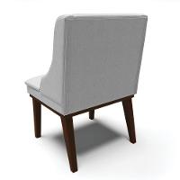 Cadeira De Jantar Liz Cinza A05 Base Madeira Tabaco - 5