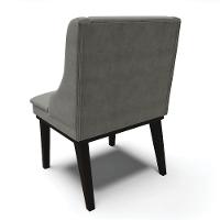 Cadeira De Jantar Liz Suede Base Fixa Madeira Preto Grafite - 5