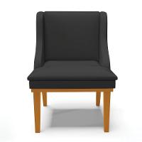 Kit 06 Cadeiras De Jantar Base Madeira Castanho Preto - 7