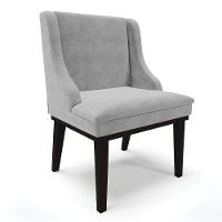 Cadeira De Jantar Suede Cinza Base Fixa Madeira - 1