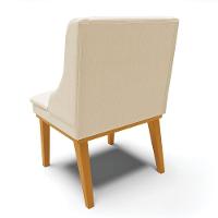 Kit 02 Cadeiras De Jantar Base Madeira Castanho A19 Bege