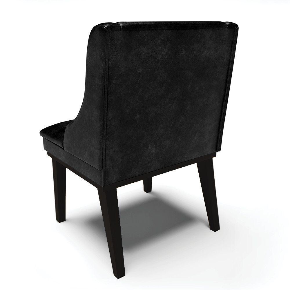Kit 10 Cadeiras De Jantar Base Fixa Madeira Preto Cor Preto - 5