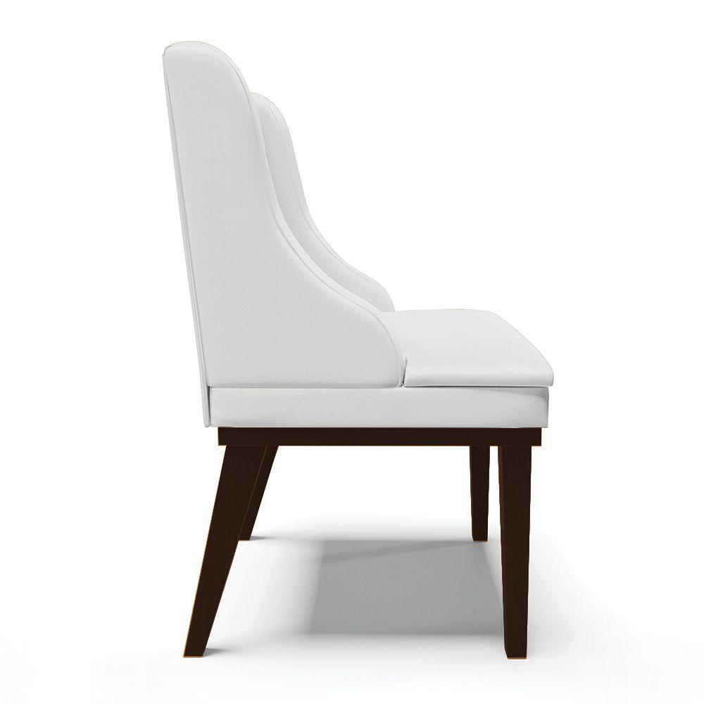 Kit 02 Cadeiras De Jantar Corino Branco Base Madeira - 6