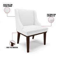 Kit 02 Cadeiras De Jantar Corino Branco Base Madeira