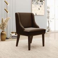 Kit 06 Cadeiras De Jantar Suede Marrom Base Madeira - 3