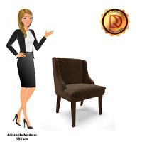 Kit 06 Cadeiras De Jantar Suede Marrom Base Madeira - 5