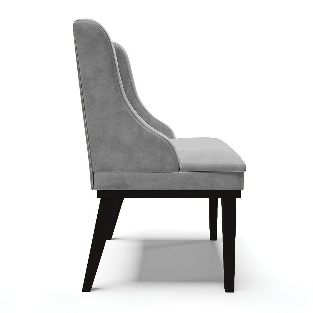 Kit 10 Cadeiras De Jantar Base Madeira Preto Cinza - 6